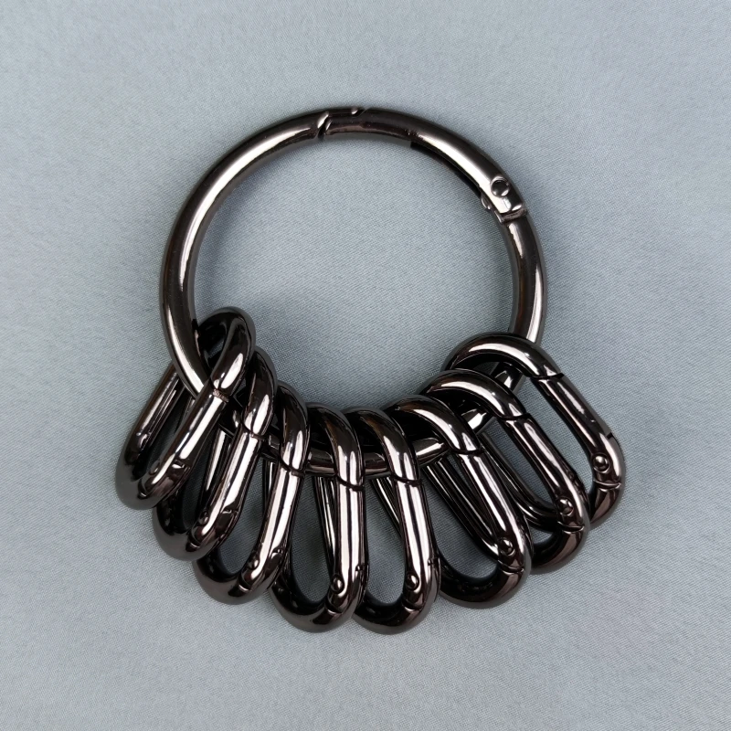 钥匙盘圆板管理收纳锌合金带可标记牌号码牌钥匙牌串钥匙大圈环扣