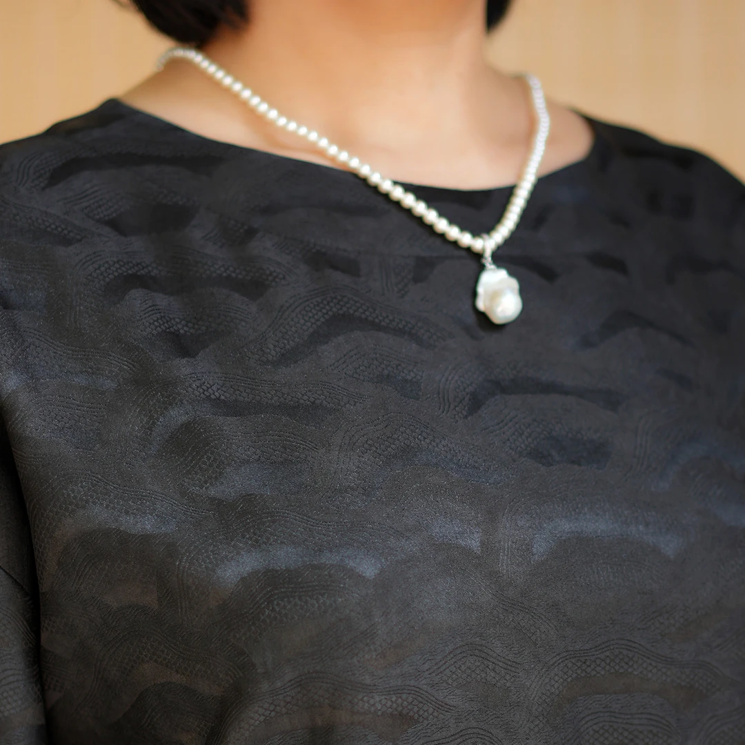 [龙迹]设计师香云纱时尚休闲连衣裙优雅真丝桑蚕丝新中式国风裙子