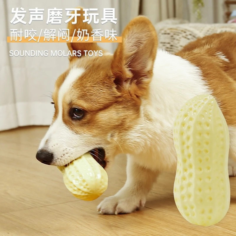 宠物狗狗发声玩具搪胶花生解闷神器磨牙洁齿耐咬小中大型犬玩具