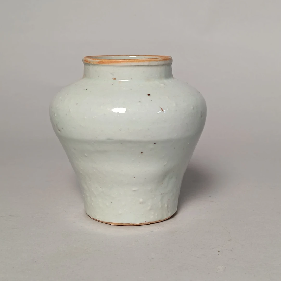 【010021941】明晚期 白釉酱口罐