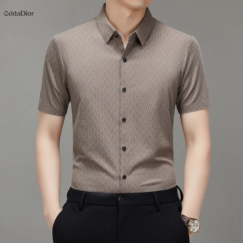 Edda Dior法国轻奢品牌轻奢高档时尚新款翻领透气夏季短袖中青年