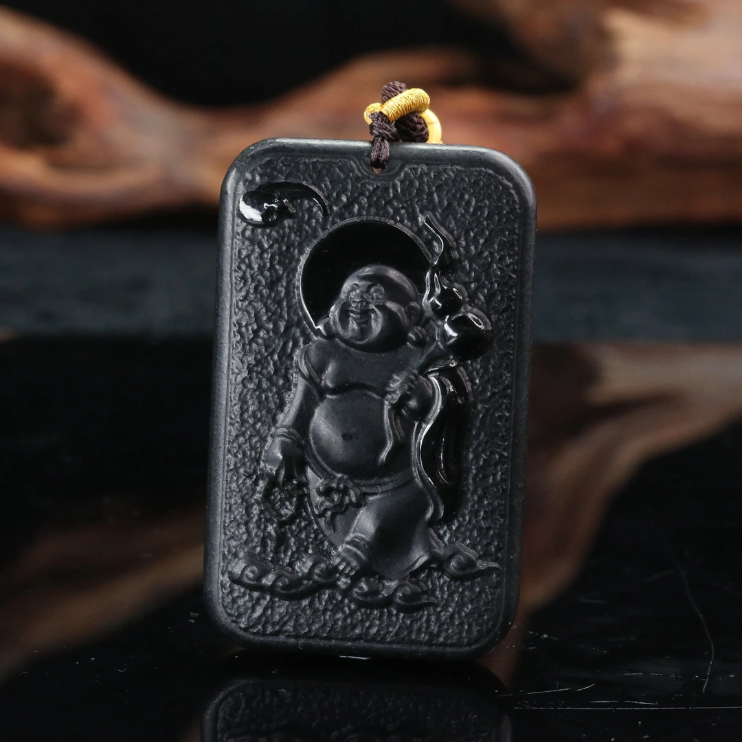 15和田玉墨玉逍遥佛吊坠/200678北京中保拍卖