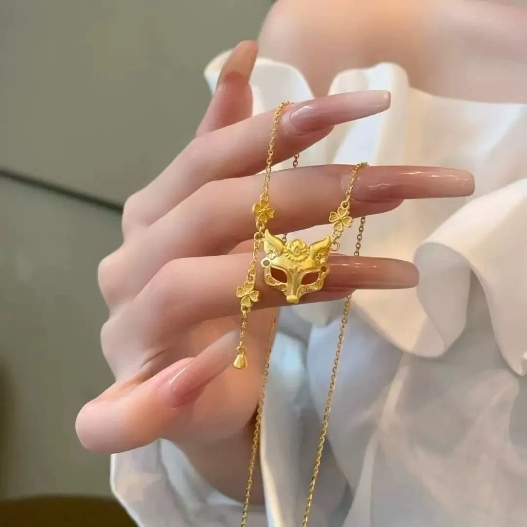奢卡丹 合金吊坠 狐狸面具项链国风爆款仙气东方神秘感新中式吊坠
