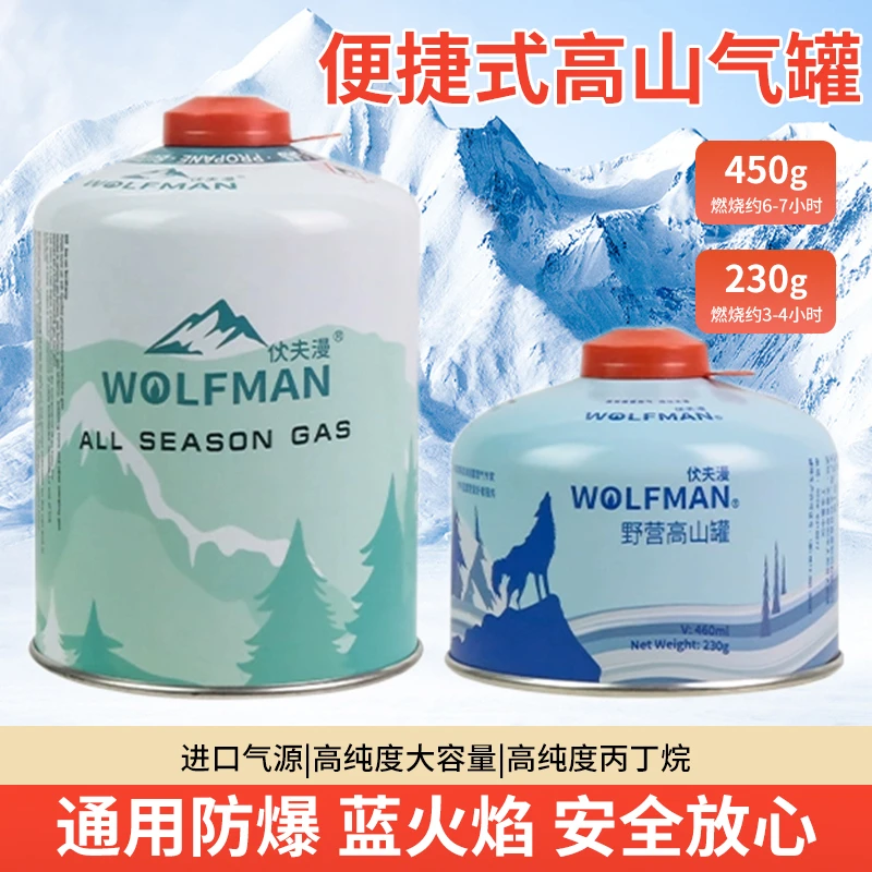 高山气罐高能感户外便携式煤气罐大容量露营野餐酒店户外扁体气罐
