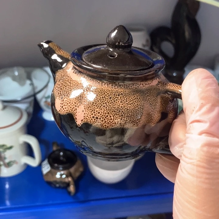 瓷片七厂窑变手把壶约150ml