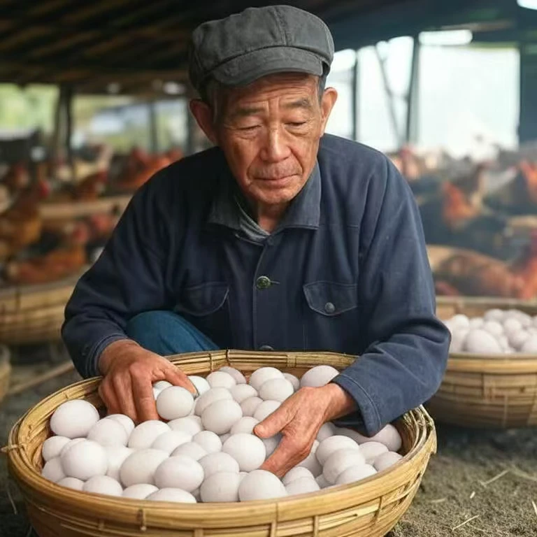 【优选白壳】无抗散养农家土鸡蛋到手三十枚45g±5g