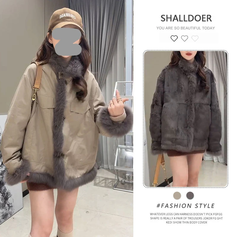 2025新款时尚毛绒外套气质减龄高级感两面穿慵懒风外套女
