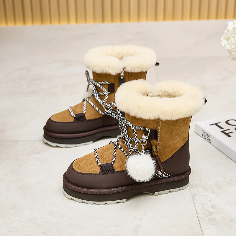 Zion 雪地靴丨套筒雪地靴时尚加绒短筒雪地棉厚底女款2025新款爆