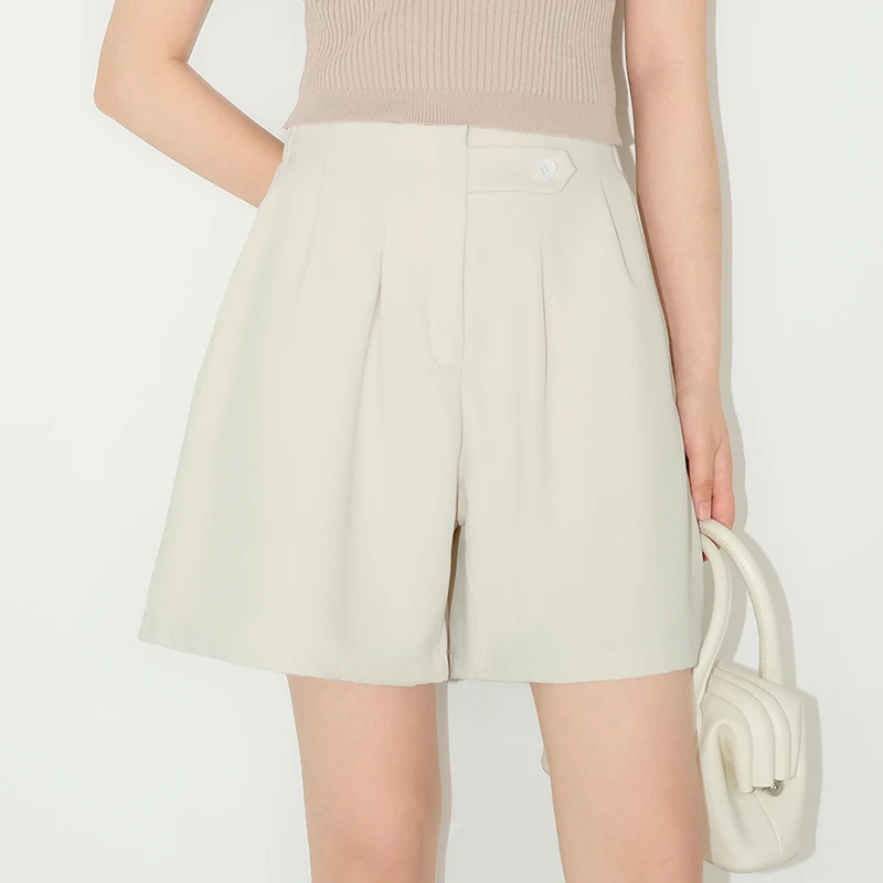 高品质显瘦遮肉百搭A字三防西装短裤072