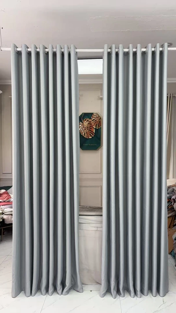 高精密灰色（成品窗帘）中间对开