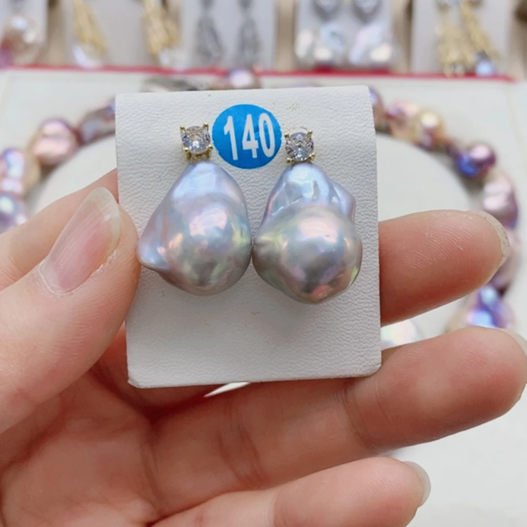 【闪购商品】淡水珍珠耳饰银S925镶嵌