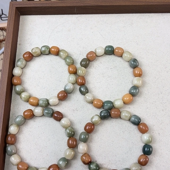 菩提根/象牙果手串卡13水磨枣珠