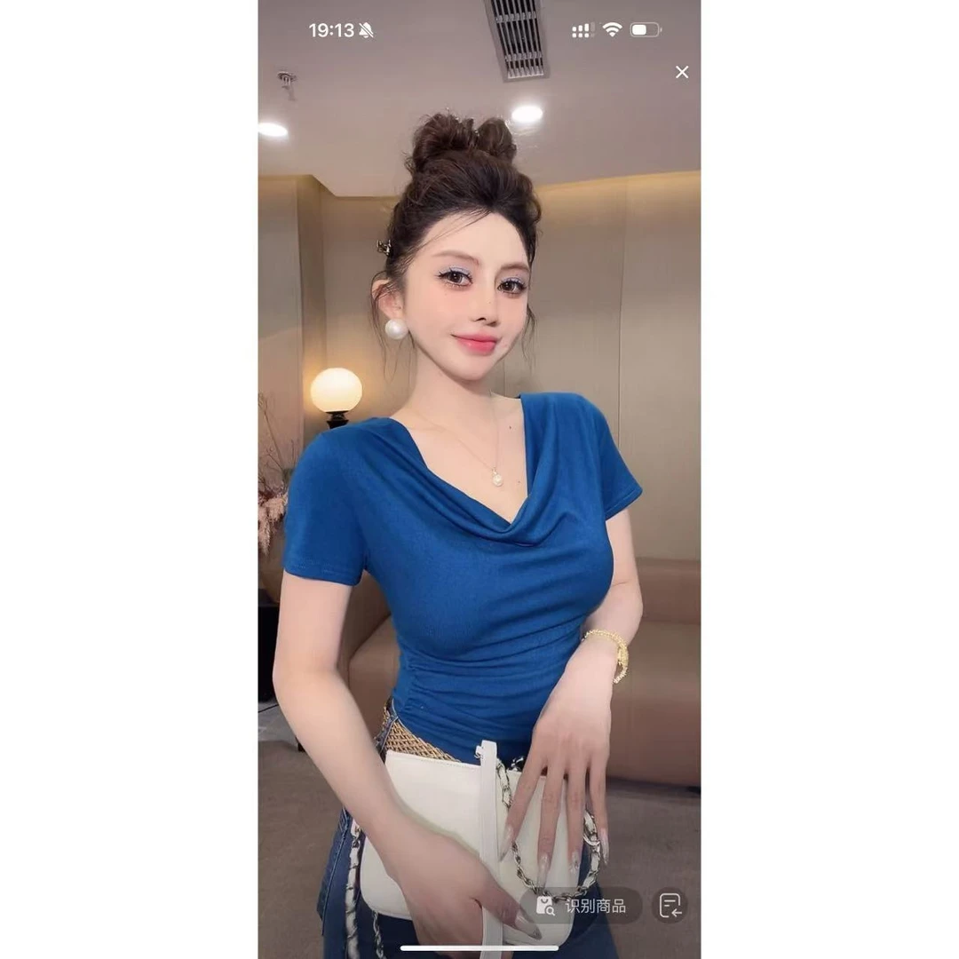 DACPAN- “纸片人”荡领褶皱系带上衣 2025/盼·YP331