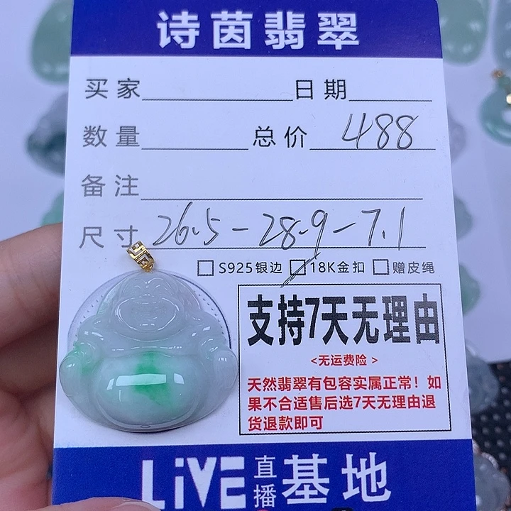 翡翠未镶嵌颈饰天然
