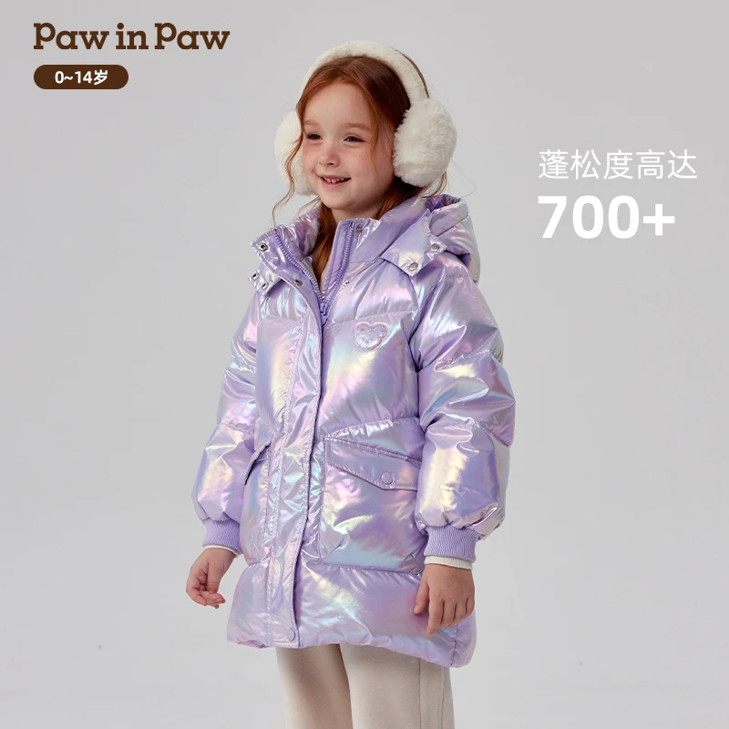 PawinPaw童装冬女童女宝宝连帽炫彩亮面公主羽绒服PCJDE4V53E