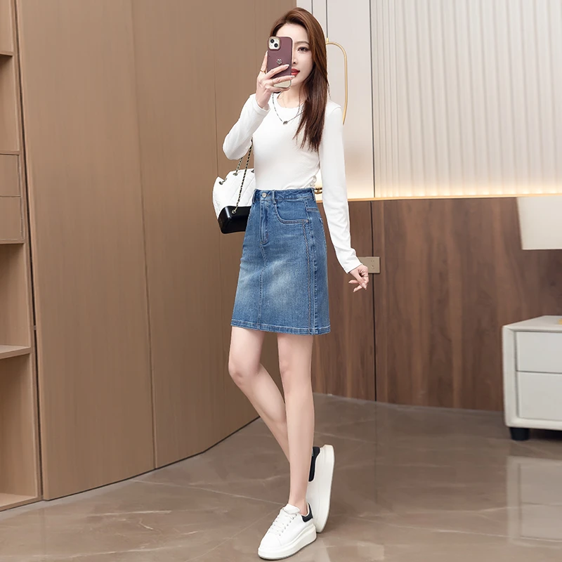 2025夏季新款牛仔半身裙修身显瘦高腰百搭有内里高级时尚休闲a裙