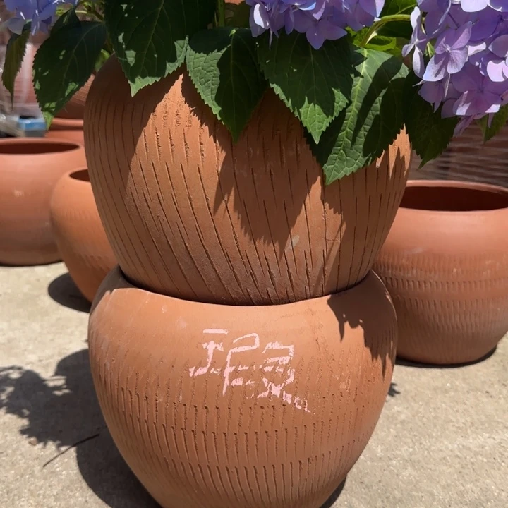 紫砂花盆口25高25宜兴土陶瑕疵不指定