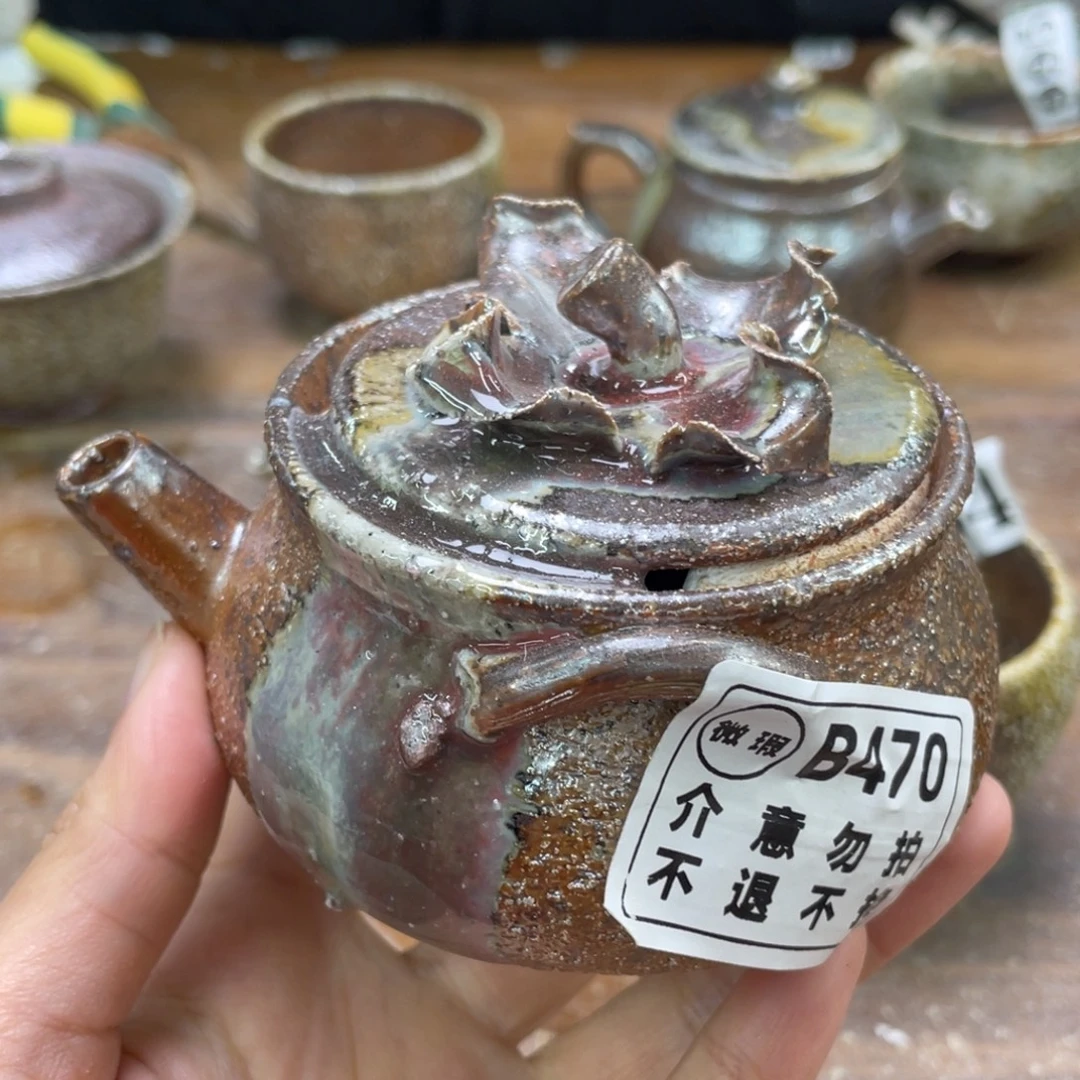 陶纯手工柴烧茶壶茶具瑕瑕