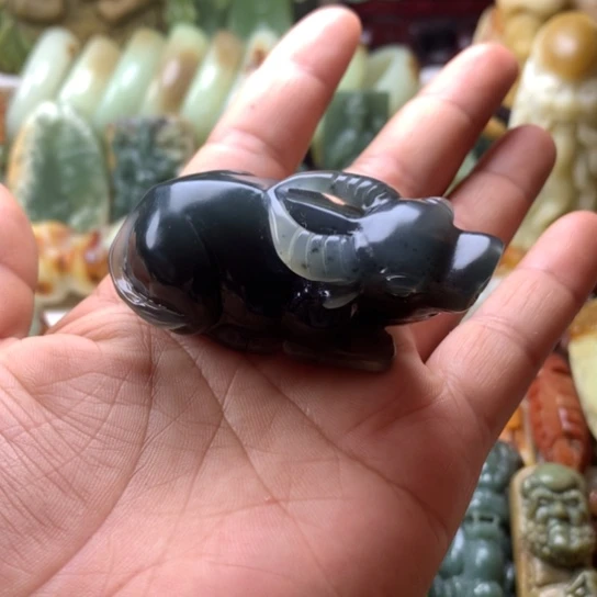 蛇纹石玉未镶嵌岫玉手把件