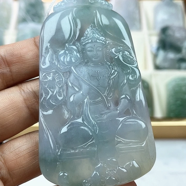 翡翠未镶嵌颈饰天然翡翠大势至