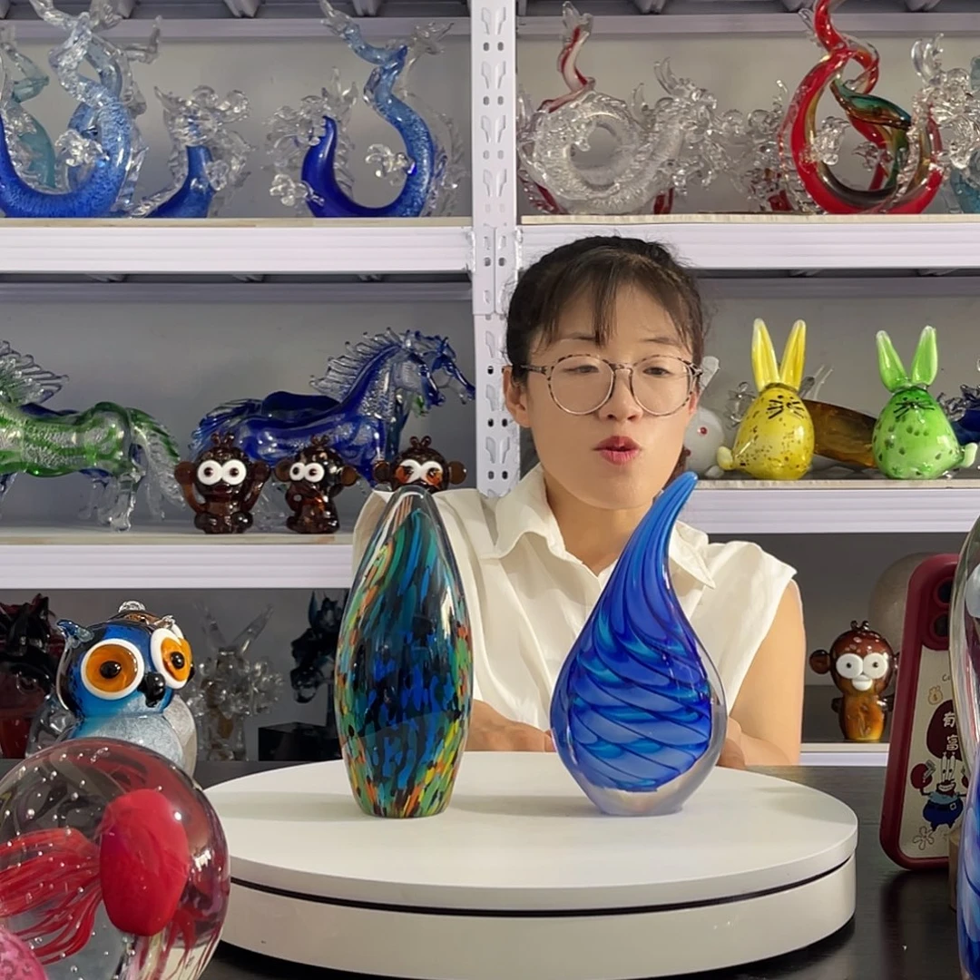 琉璃蓝色水滴和蛋形……琉璃……微瑕