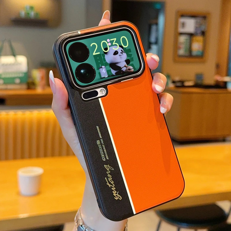 适用小米17promax手机壳新款小米17肤感奢华15pro情侣拼色素皮套