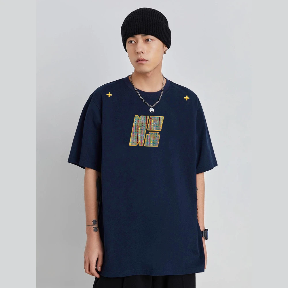 CKKOR美式设计感圆领印花宽松短袖t恤男夏季新款休闲百搭潮牌上衣