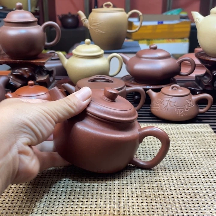 茶壶紫砂紫泥得中壶半手工