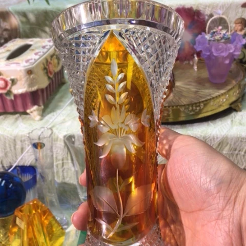 有机玻璃中古水晶花瓶