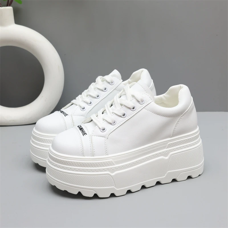 8cm小个子厚底增高小白鞋女2025春秋新款百搭学生运动休闲板鞋