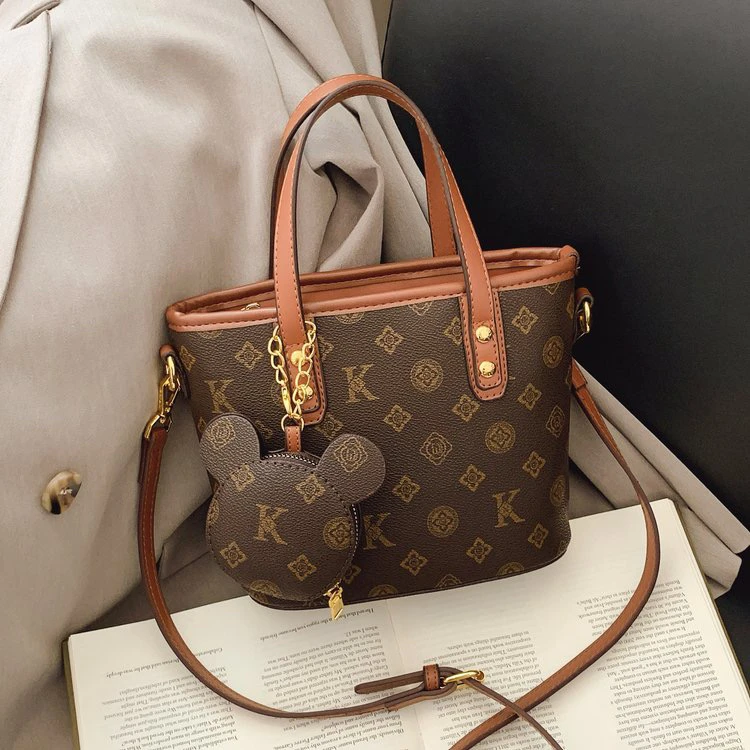 女包时尚印花水桶法国小众潮流单肩百搭斜跨小包包肩包6960