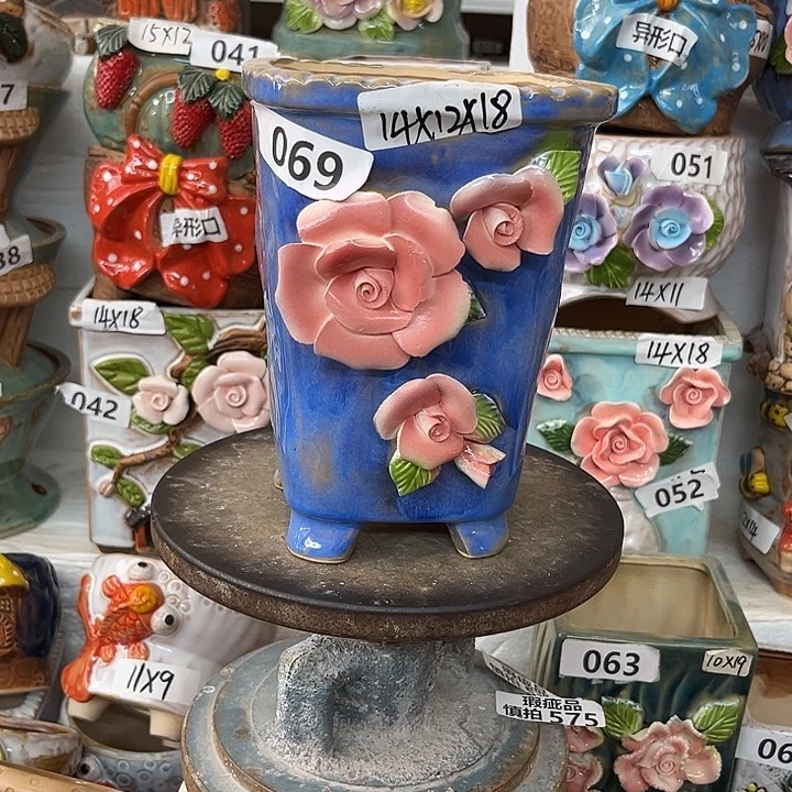 紫砂花盆粗陶材质多肉花盆
