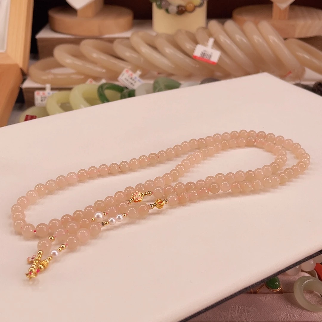 和田玉项链18K金镶嵌