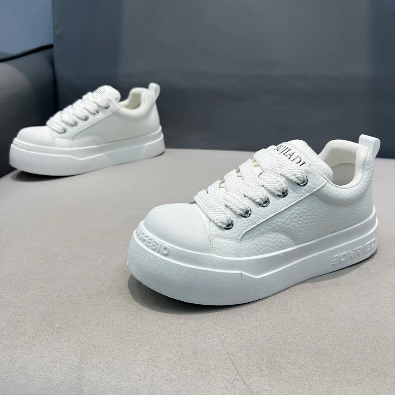秋季新款厚底素面简约轻奢韩版网红爆款休闲鞋潮流时尚百搭潮男鞋