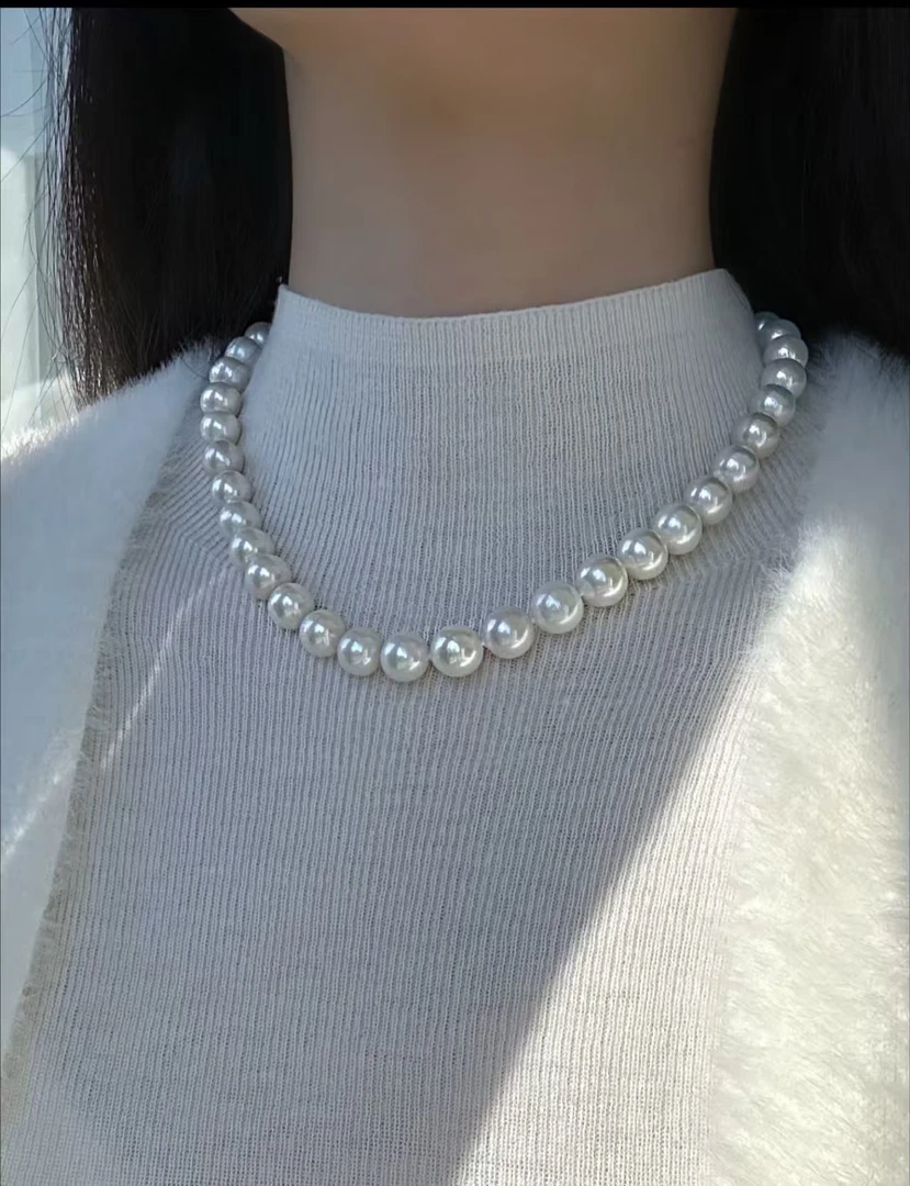 @龙珠10-11mm正圆冷白极光 微微瑕时尚百搭经典