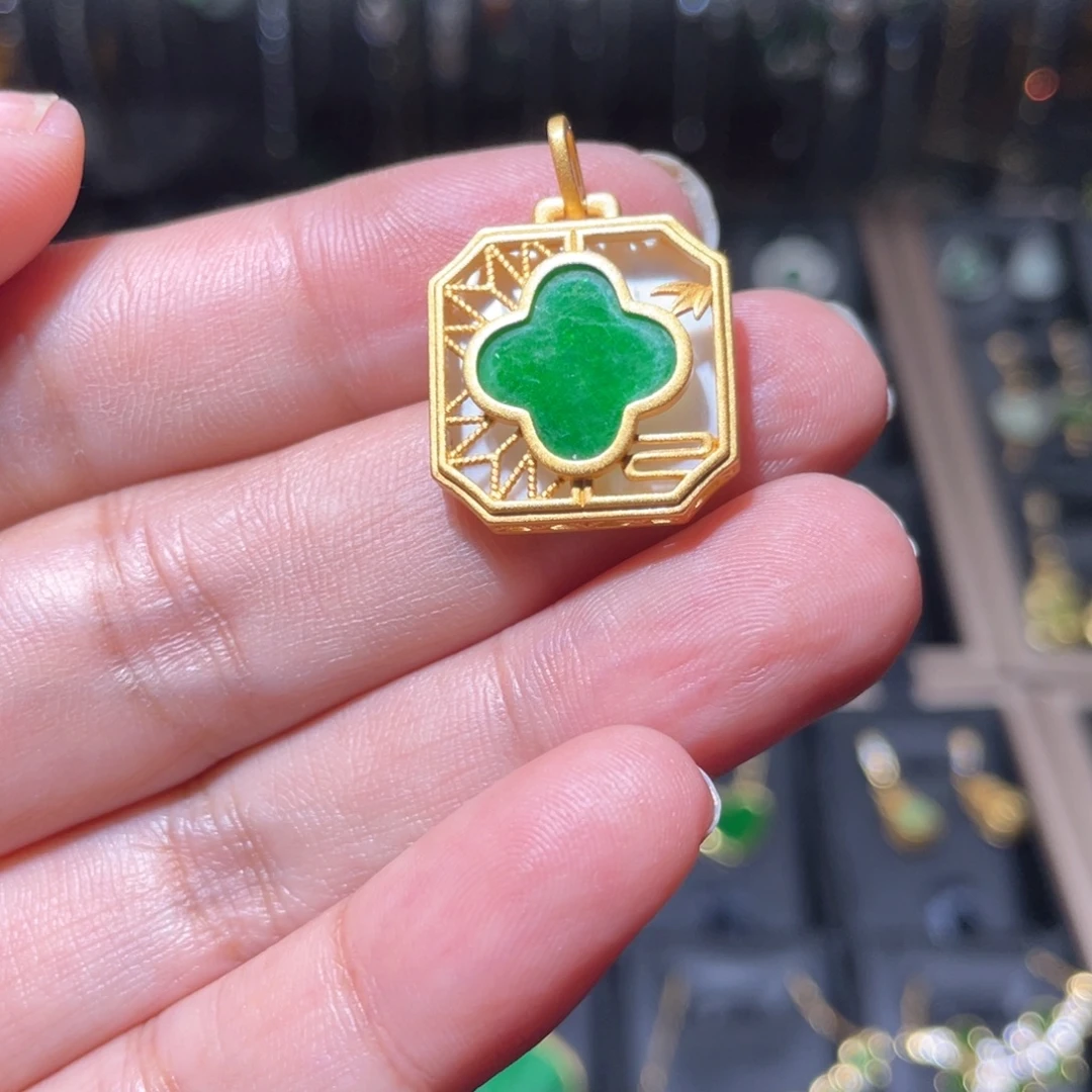 翡翠银S925镶嵌颈饰