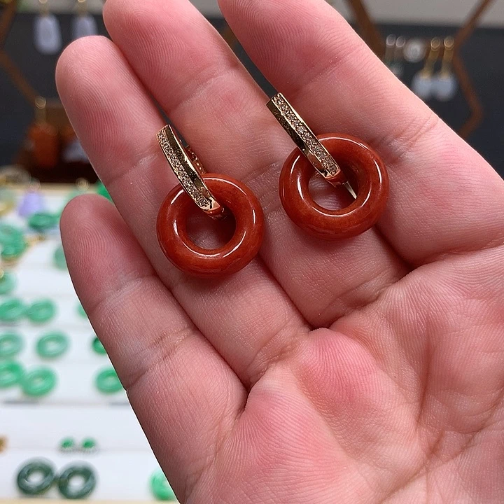 翡翠未镶嵌耳饰天然翡翠