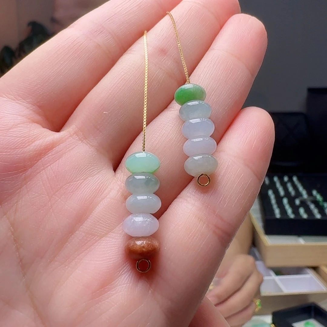 翡翠银S925镶嵌耳饰多样性发货其一