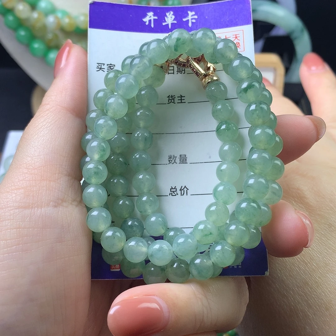 翡翠未镶嵌手链卡6.9