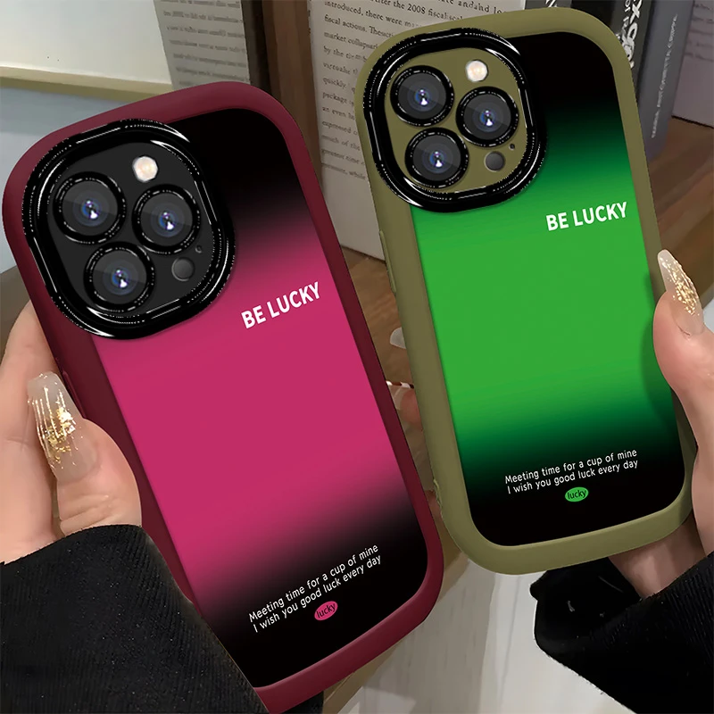个性潮流粉绿渐变适用苹果vivo华为oppo泡芙壳iPhone16创意手机壳