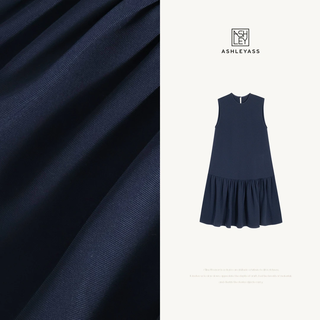 【ASHLEYASS】“法式赫本”慵懒松弛感A摆醋酸背心连衣裙LSQ250793Y