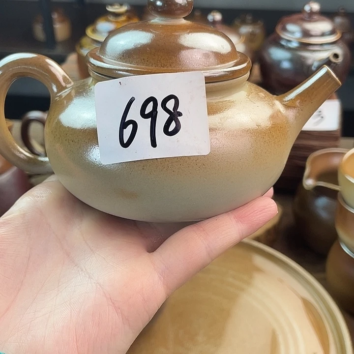 壶蓝**C建水紫陶白泥柴烧壶