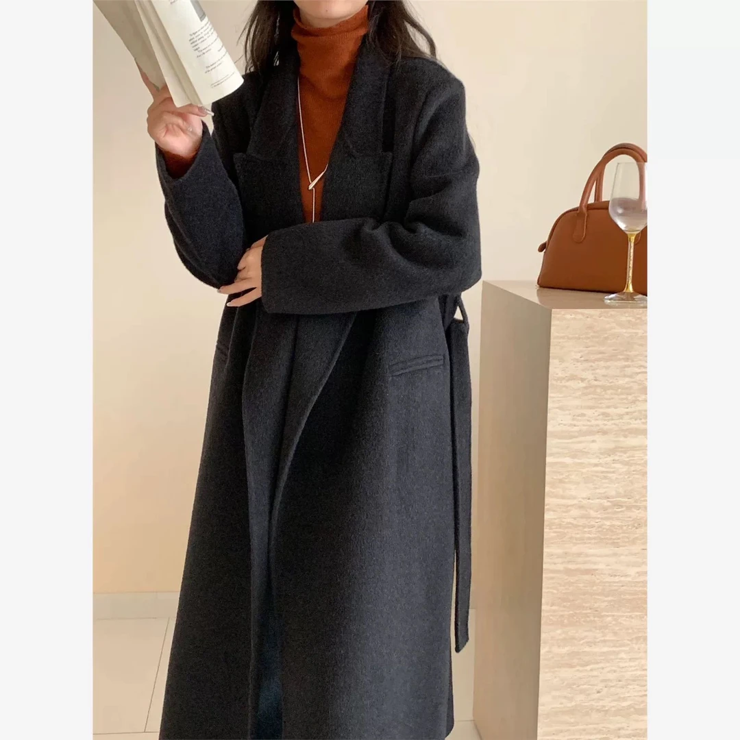 【刘噗噗】韩素希同款～版型超级超级正的一款大衣！显瘦一绝了！0094
