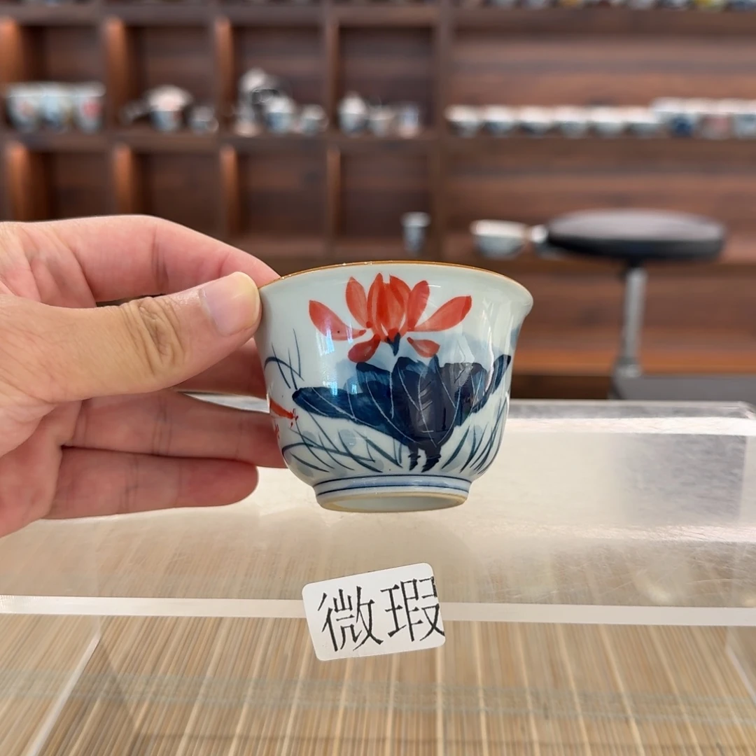 釉下手绘茶具微瑕