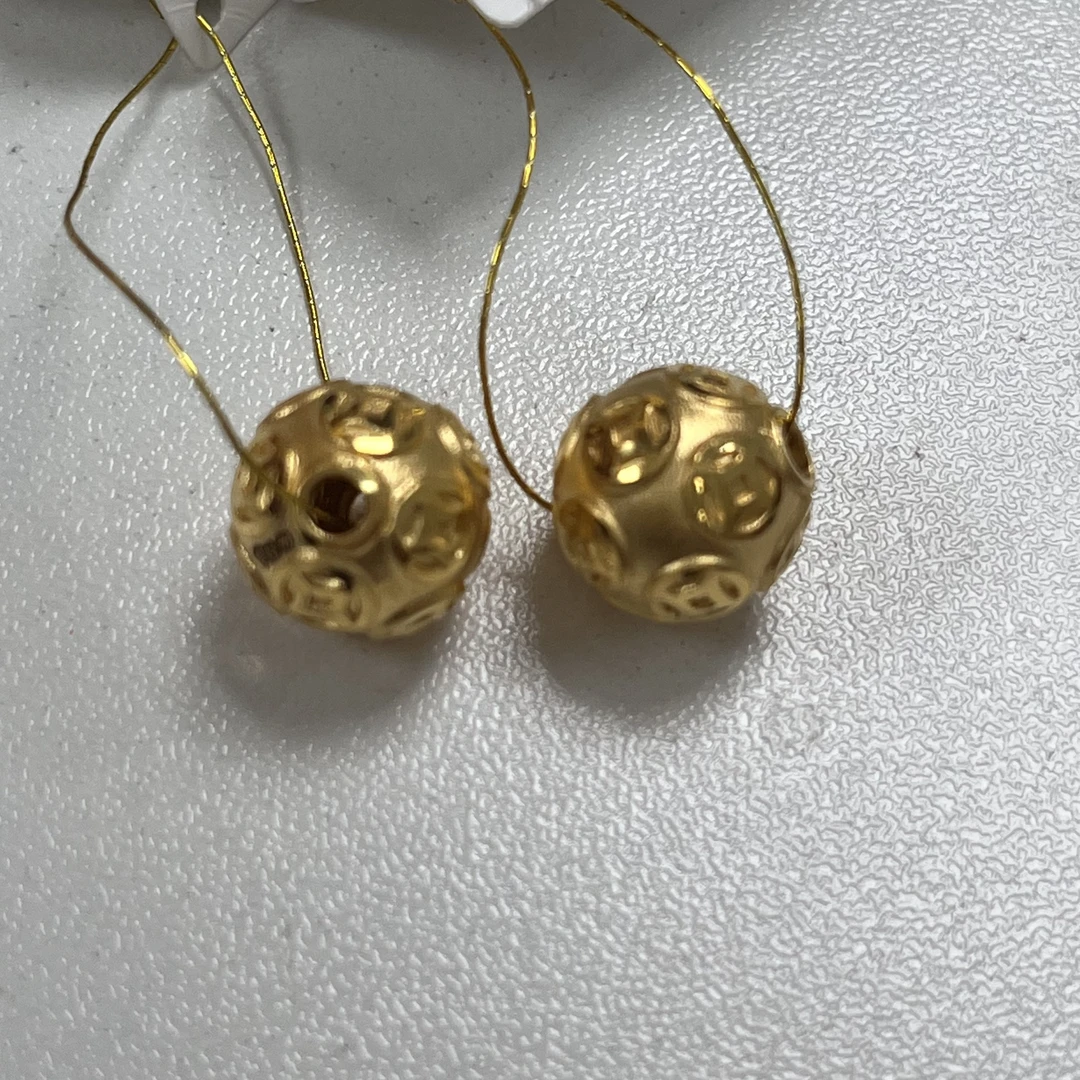 足金钱币转运珠手串