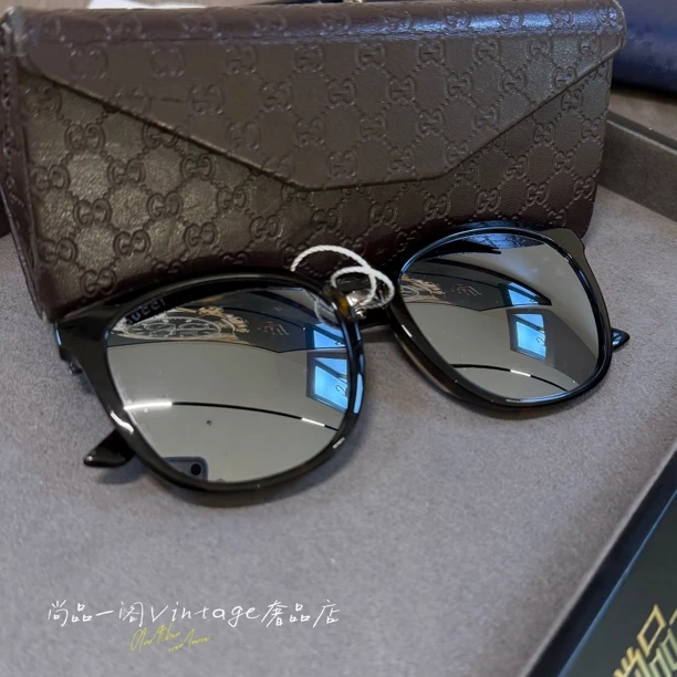 95新 GUCCI/古驰 尚品一阁/琥珀色太阳镜