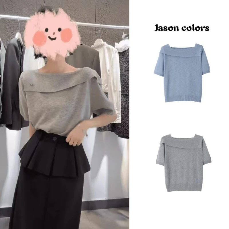 夏季时尚减龄气质薄款百搭短款小众休闲短袖T恤洋气宽松韩版显瘦