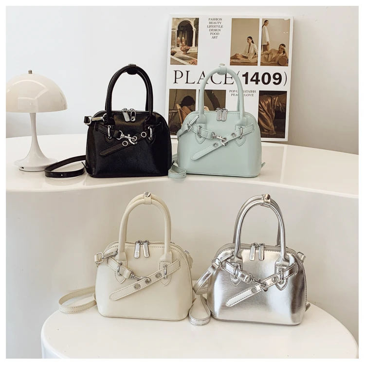 银色小众设计ins洋气贝壳包女款2025新款高级感单肩斜挎手拎包