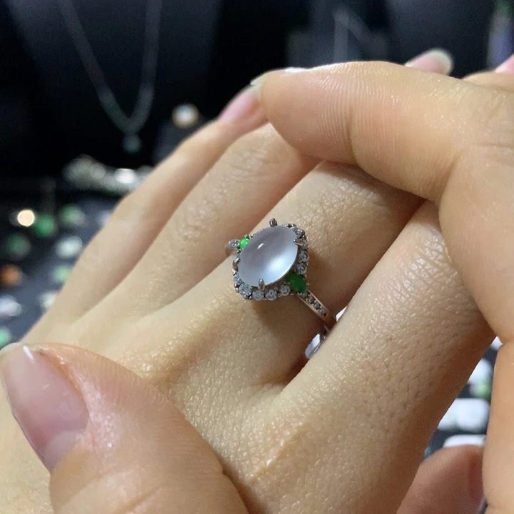翡翠银S925镶嵌戒指