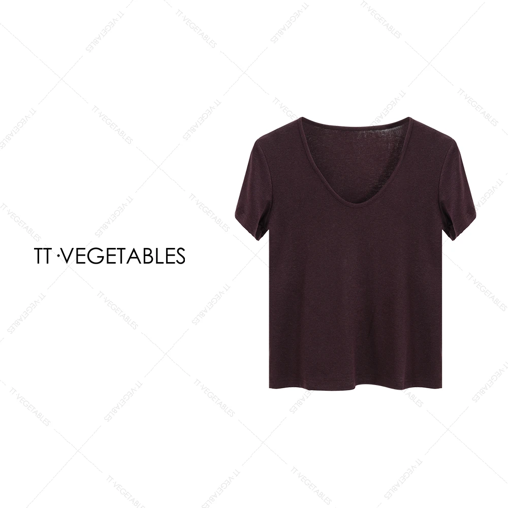 噢芬/小个子 【竹露】女款纯色短袖T恤女士上衣521193